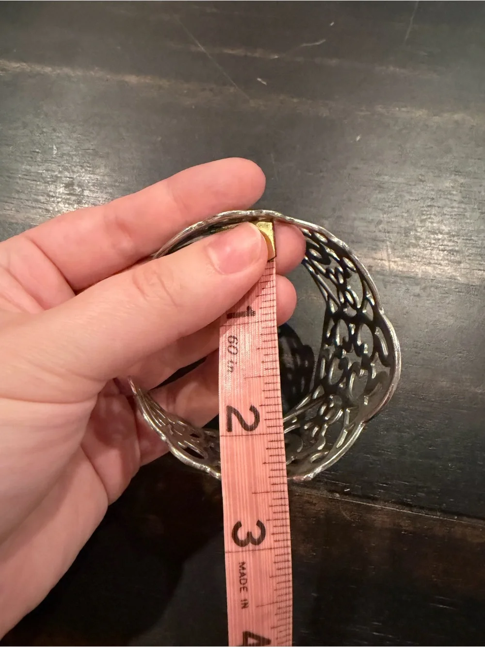 Silver filigree cuff bracelet